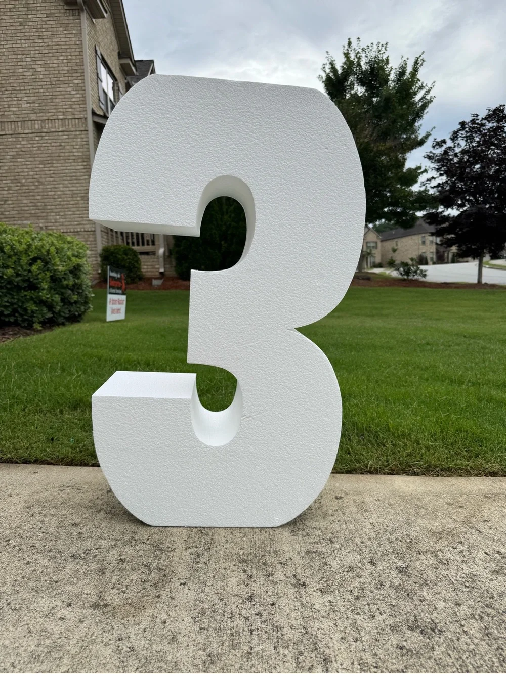 Large Decorative Foam Numbers 3/ 30” Tall Event Props